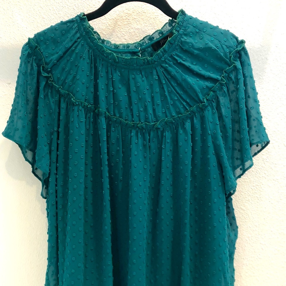 J Crew green dot top with camisole - size XL - new with tags